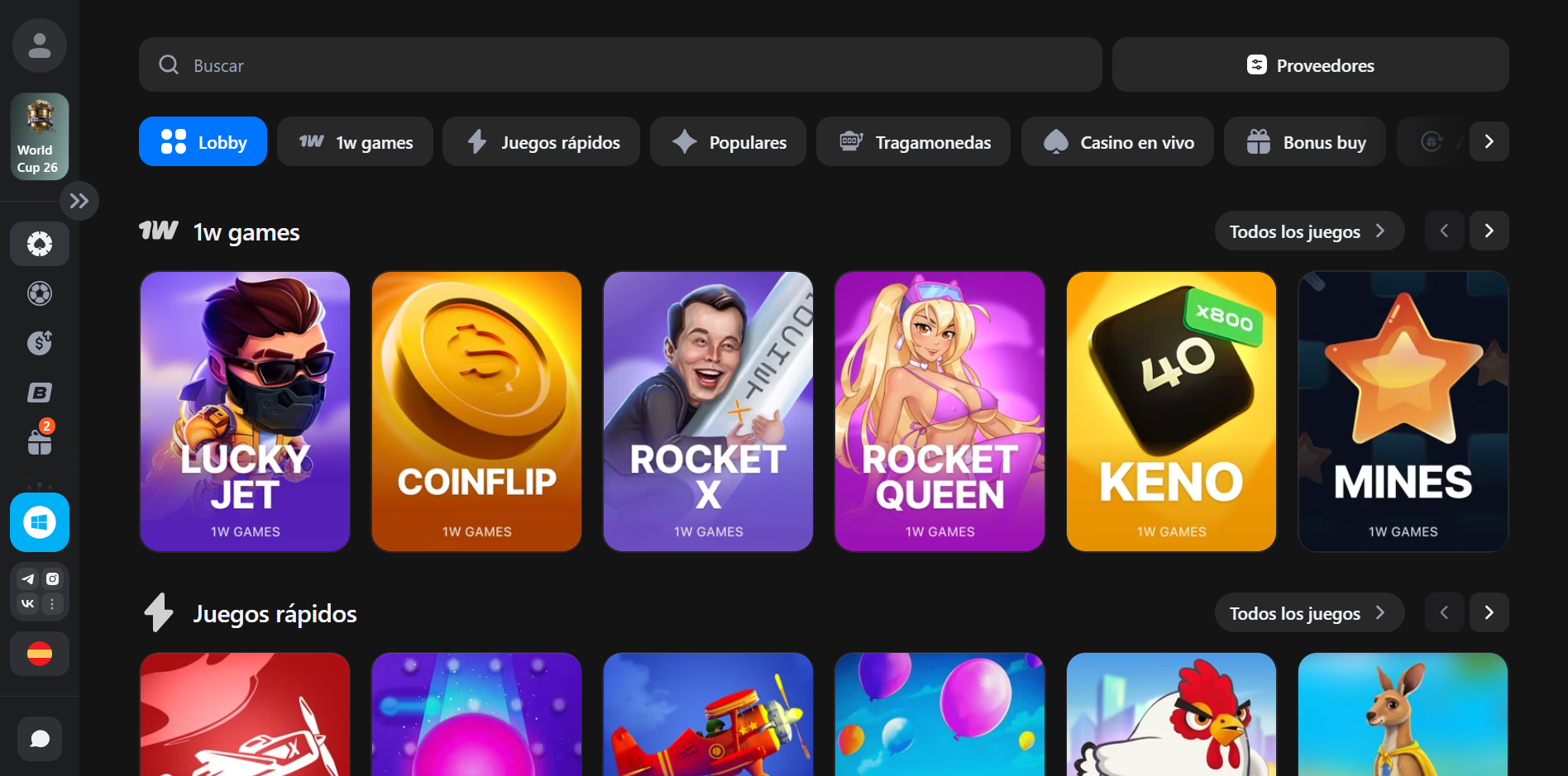 1win screenshot 1