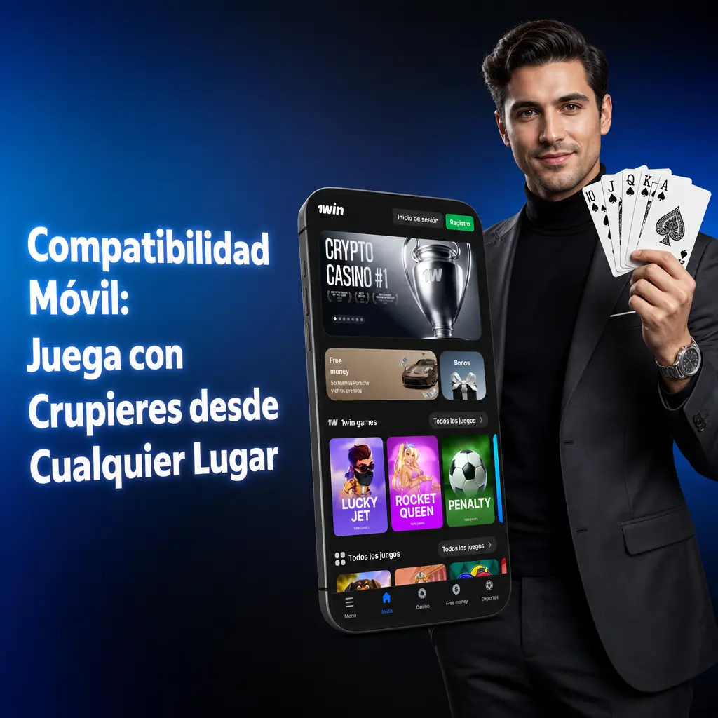 Interfaz móvil de casino en vivo 1win adaptada a pantalla vertical con controles de apuesta y chat accesibles