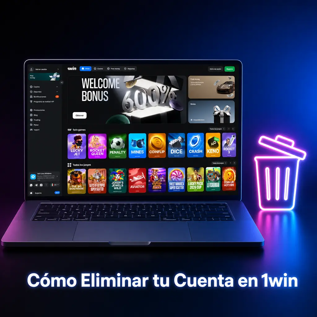 Guía para eliminar cuenta en 1win: contactar soporte, retirar saldo y confirmar solicitud en 7 días hábiles.