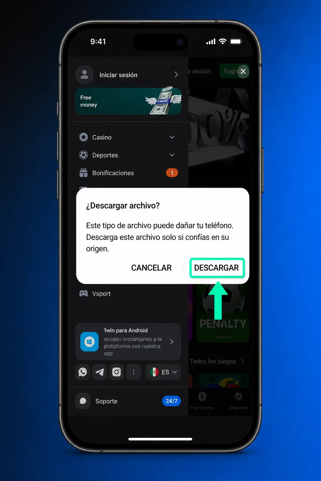 Guía de 4 pasos para descargar e instalar el APK de 1win en Android de forma rápida y segura