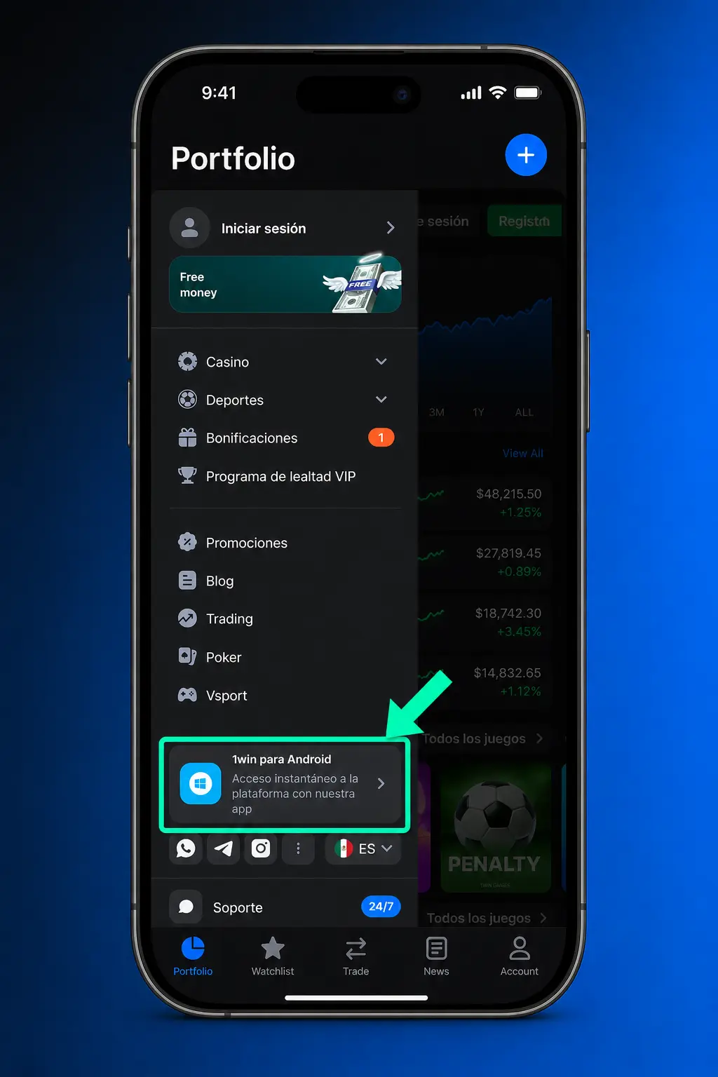 Guía visual de 4 pasos para descargar e instalar el APK de 1win en Android de forma segura