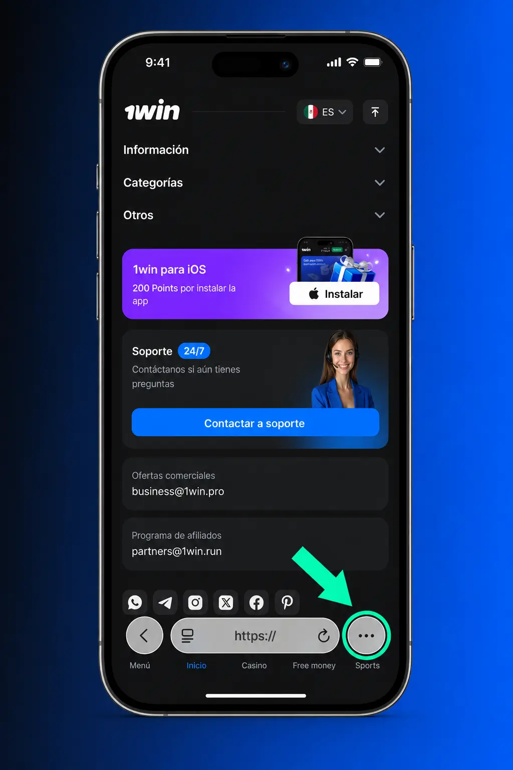 Guía de 5 pasos para descargar e instalar la app 1win en dispositivos iOS iPhone y iPad