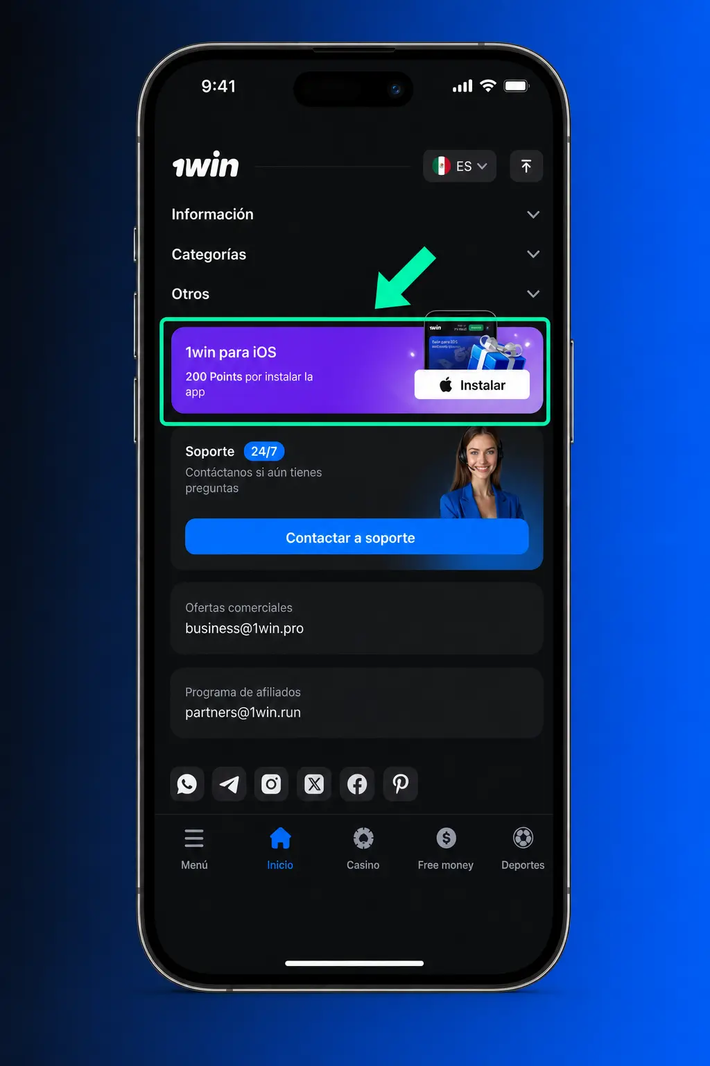 Guía de 5 pasos para descargar e instalar la app 1win en dispositivos iOS iPhone y iPad
