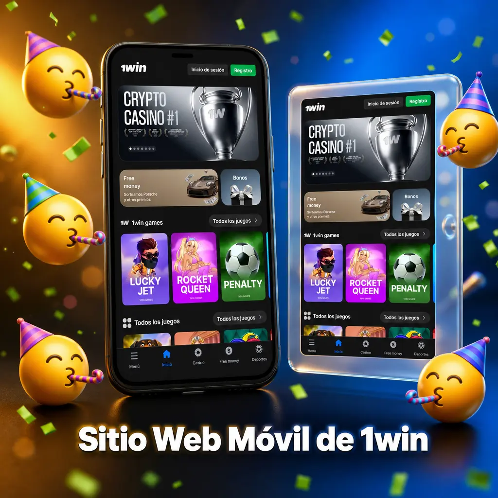 Sitio web móvil de 1win optimizado para smartphones y tablets con acceso a casino, apuestas y gestión de cuenta